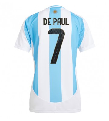 Argentina Rodrigo De Paul #7 Hemmatröja Kvinnor Copa America 2024 Kortärmad